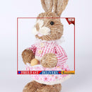 Straw Rabbit Ornament, 12 inch Standing Bunny with Carrot for Easter (5)
