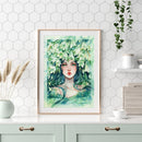 Cross Stitch Kits 11CT Stamped DIY Flowers Girl Full Embroider Needlework