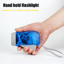 LED Hand Pressing Dynamo Flashlight Lamp Portable Hand Crank Torch (Blue) Newly
