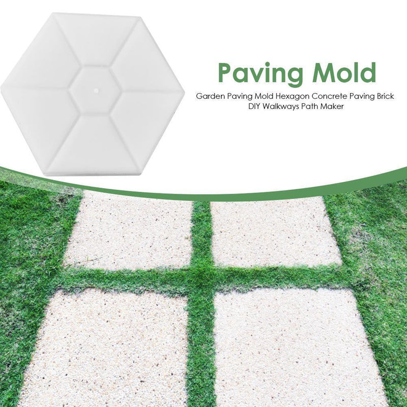 Garden Paving Mold Hexagon Concrete Paving Brick DIY Walkways Path Maker Mould