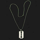 Mens Steel Razor Blades Shape Pendant Necklace U2W7 Chain_Jewelry J9K W3V7 S5X0