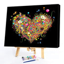 Oil Paint By Numbers Picture DIY Drawing Painting Flower Heart Drawing on C