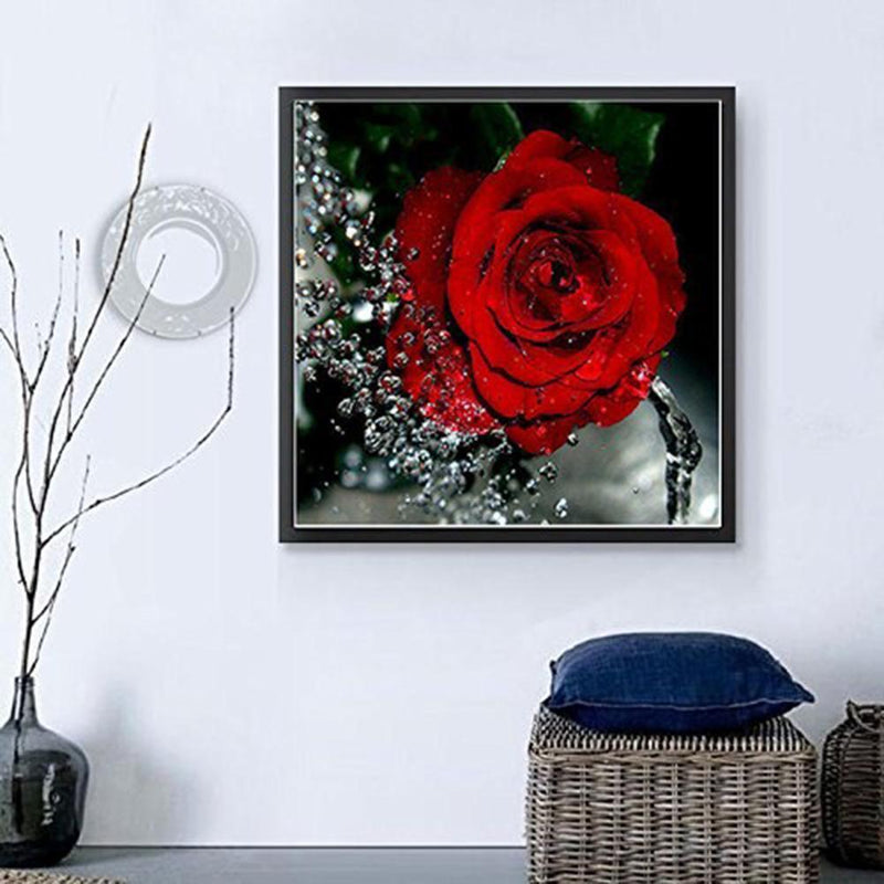 30x30cm 5D Diamond Painting DIY Rose Red Painting Cross Stitch Needlework