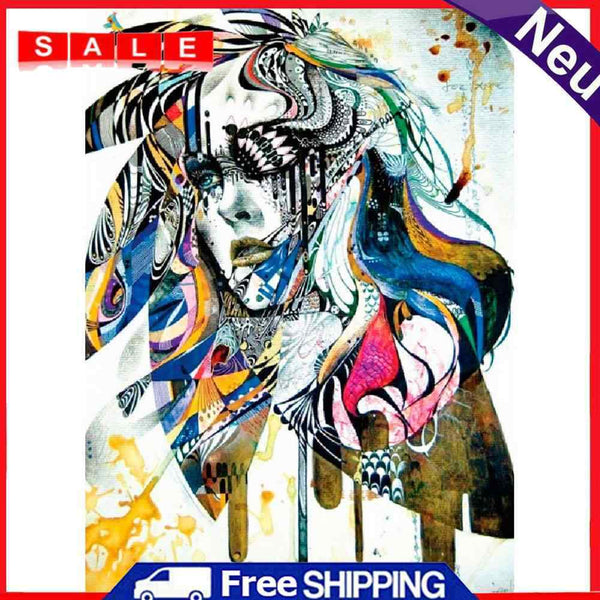 5D DIY Full Drill Diamond Painting Color Portrait Cross Stitch Embroidery Kit