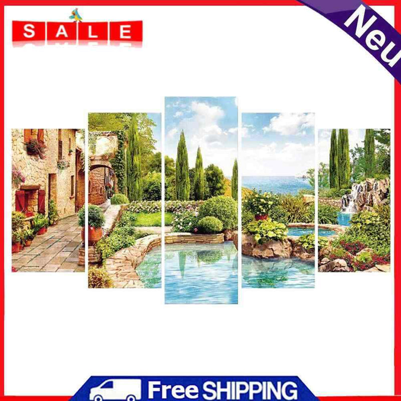 5pcs 5D DIY Full Drill Diamond Painting Manor Embroidery Cross Stitch Kits Decor