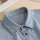 Denim Women False Decor Shirt Collar Detachable Lapel Solid Blouse Accessor