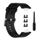 Silicone Bands+Buckle Watchband Replace for Huawei Watch Fit Strap (Black) Newly