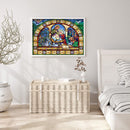 5D DIY Full Drill Round Shape Nativity Rhinestone Diamond Drawing for Home