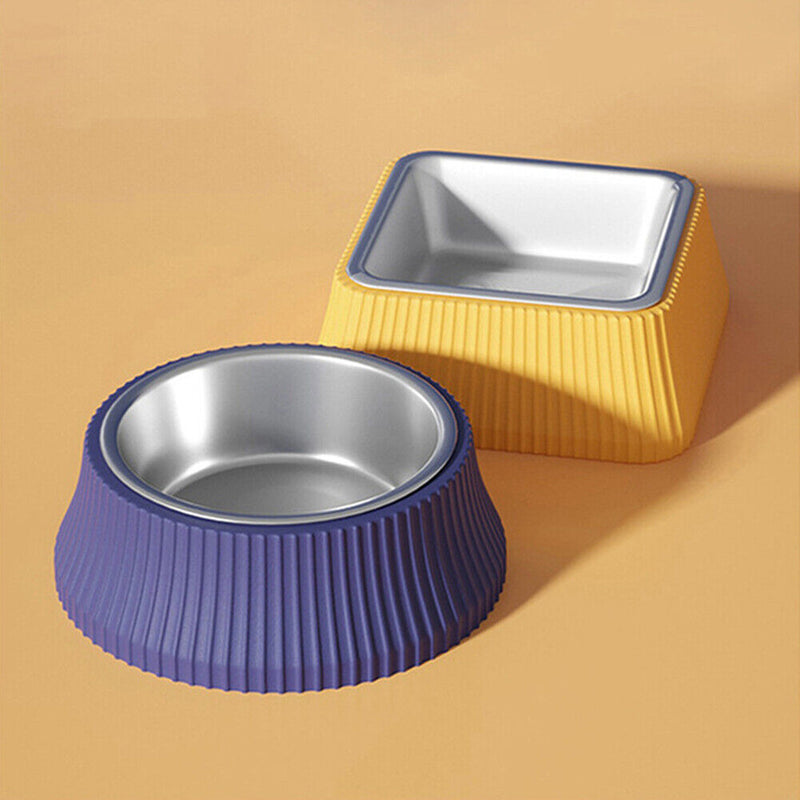 Stainless Steel Detachable Food Bowl Roman Column Puppy Water Bowl Dish Feede