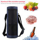 Portable Lunch Insulation Bag Food Cooler Water Bottle Bags (Dark Blue) Newly