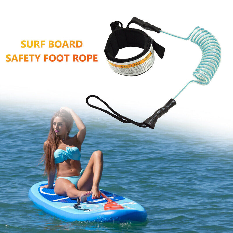 Safety Surf Foot Leg Rope TPU Surfing Paddle Board Coiled Surfboard Ankle Lea