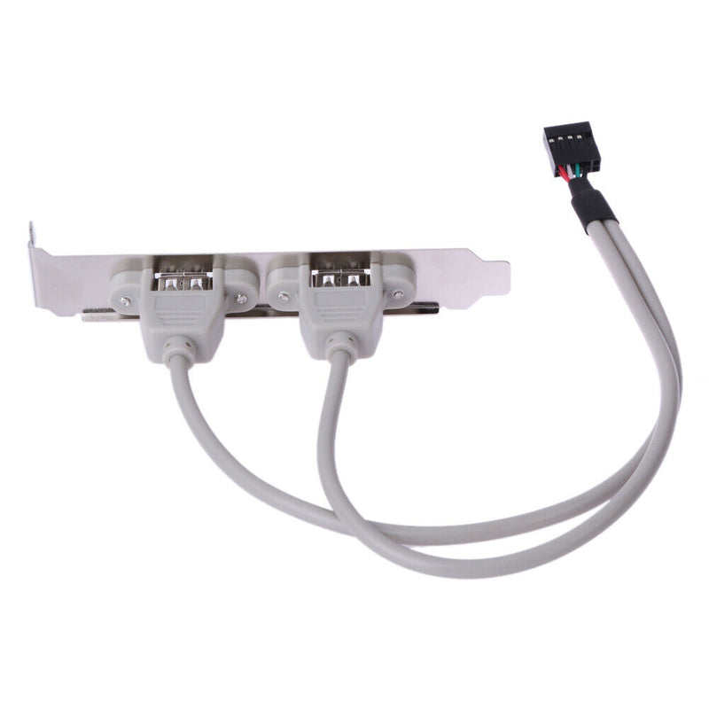 2 Port Rear Panel Bracket Motherboard Cable USB 2.0 Connector Cable Adapter