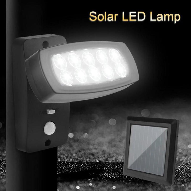 10 LED Solar Light Motion Sensor Waterproof Outdoor Garden Yard Wall Lamp Newly