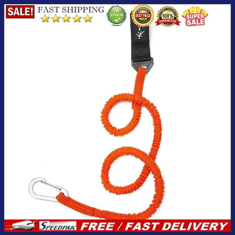Elastic Kayak Paddle Leash with Safety Hook Coiled Lanyard Cord Canoe Tie R