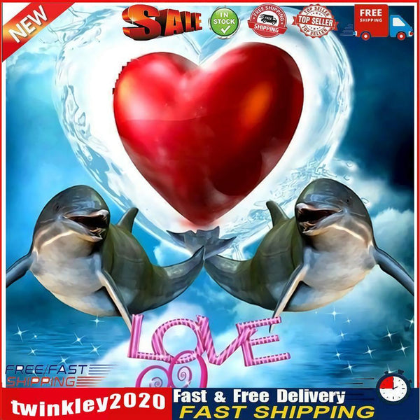 DIY Diamond Painting Kit Love Dolphin Full Round Drill Picture Handicrafts Newly