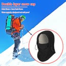 Winter Double-Layer Cycling Fleece Cap Windproof Face Warm Hood Hat (Black)