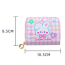 PU Leather ID Bag Square Coin Purses Cash Organizer Multi-card Short Car Holder