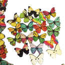 50pcs Retro Wooden Sewing Buttons Butterfly Shape DIY Scrapbooking Clothes