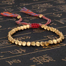 Beads Lucky Rope Braided Handmade Bracelet Tibetan Buddhist Cotton Copper  hot.