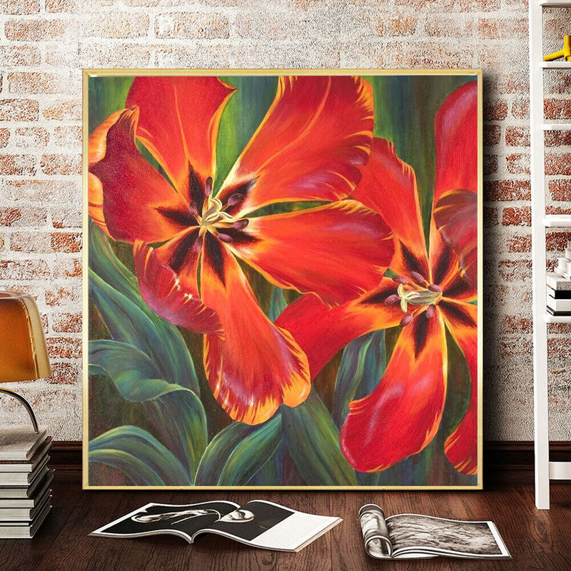 Flower Oil Paint By Numbers DIY Canvas Wall Art Picture Craft Home Decoration