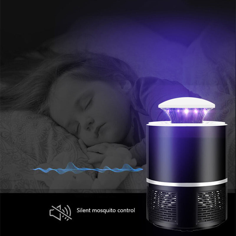 Mute Mosquito Killer Lamp USB Bug Insect Trap Radiationless Light (Black) Newly