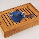 Portable Chinese Gongfu Kung Fu Tea Set Rotating Ceramic Teapot Teaware (A)