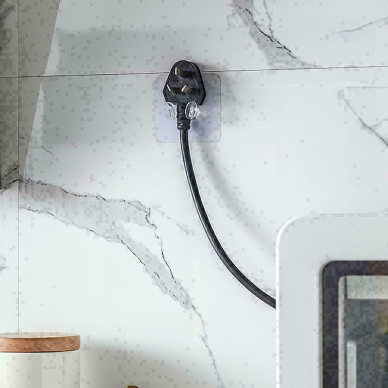 Wall Adhesive Home Bathroom Wall Storage Hook Power Plu Socket HolderA2X7 P4V2