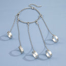 Fashion Geometric Pulsera Hand Strap Bangle Punk Bracelet Wrist Chain Ring