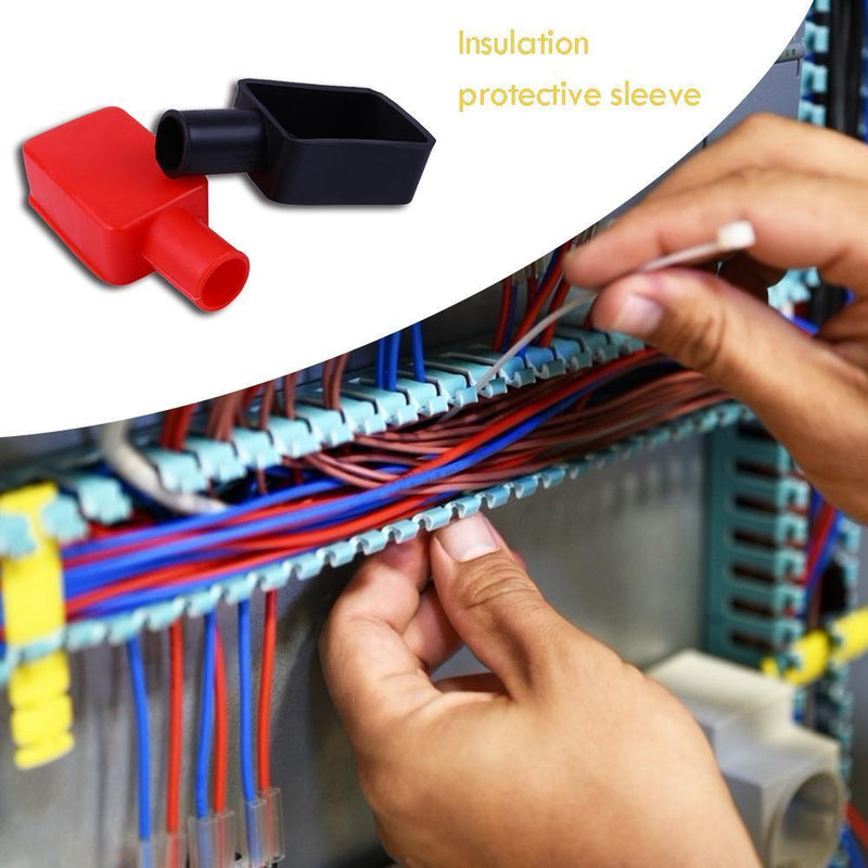 2pcs Universal Car Battery Negative Positive Terminal Cover Insulating Protector