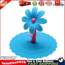 Sunflower Dustproof Reusable Silicone Cup Lid Insulation Cup Cover (Blue) Newly