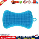 Silicone Dish Washing Brush Pot Pan Kitchen Cleaner Sponge Scrubber (Blue) Newly