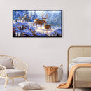 Full Drill Round Diamond Painting Kit DIY 5D Mosaic Snow Deer Rhinestone Picture