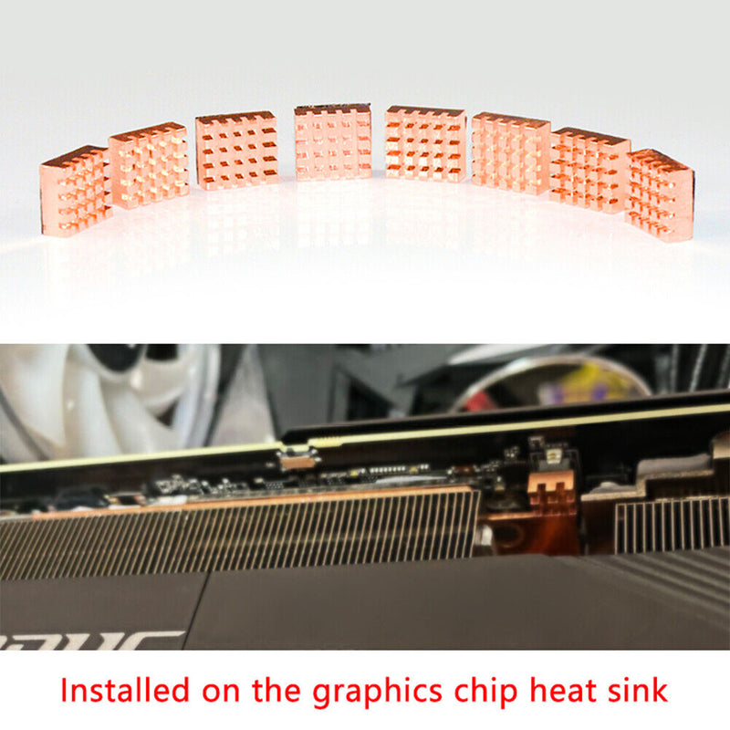 8pcs A8 Pure Copper Heatsink Cooler Heat Sink PC Graphics Card Memory Radia