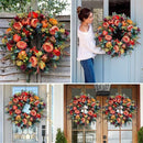 Halloween Pumpkin Wreath Harvest Decor Peony Garland Thanksgiving Floral Hoop