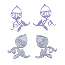Symmetrical Flower Bud DIY Metal Embroidery Craft Stencil Cutting Die