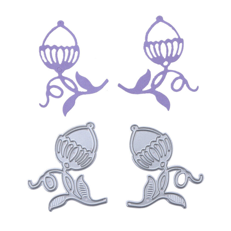 Symmetrical Flower Bud DIY Metal Embroidery Craft Stencil Cutting Die