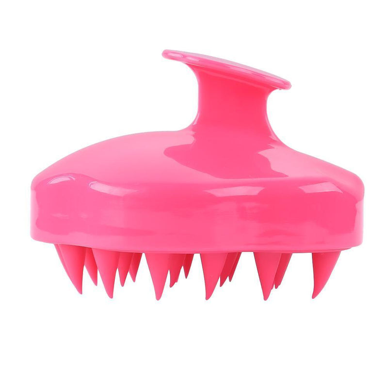 Silicone Scalp Massage Shampoo Brush Body Brush Hair Comb (Rose Red)
