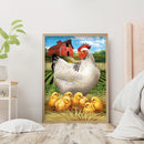 DIY 5D Diamond Painting Full Round Mosaic Chicken Handmade Picture Home Decor