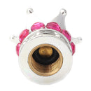4pcs Car Rhinestone Crown Wheel Tire Valve Caps Auto Air Cover (Rose Red)