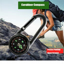 Hook Key Ring Double Sided 3 in 1 Compass Thermometer Carabiner Metal Compasses