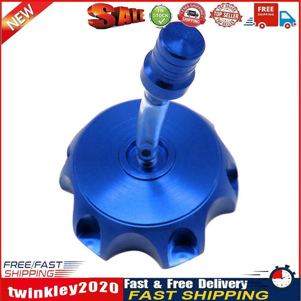 CNC Aluminum Gas Fuel Petrol Tank Cap for Dirt/Pit Bike ATV Quad (Blue) Newly
