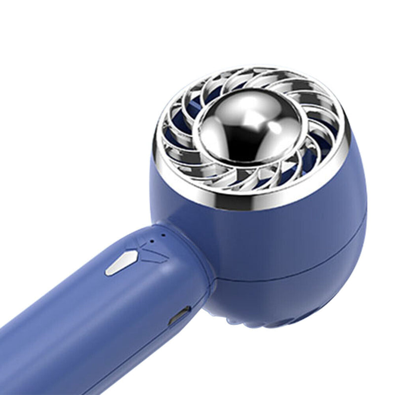 Handheld USB Mini Fan Summer Portable Outside Travel Cooling Fans (Blue)