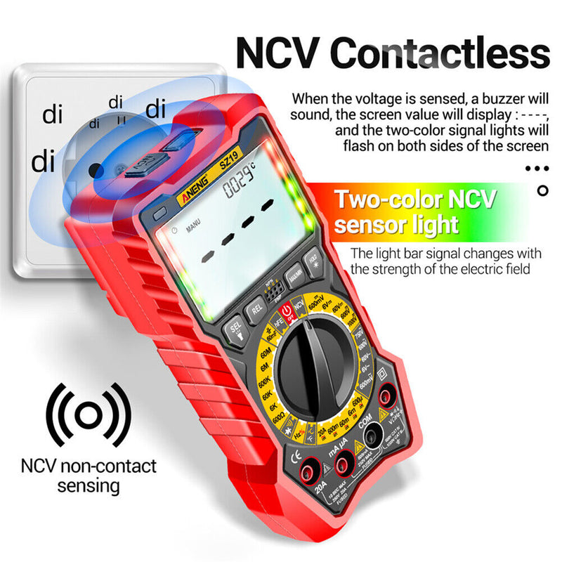 #A ANENG SZ19 Digital Multimeter AC/DC Ammeter Ohm Diode Tester with LCD Backlig