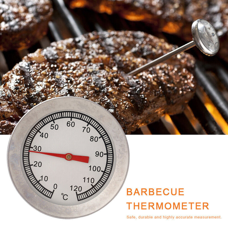 Stainless Steel Barbecue Grill Thermometer 0-120 Celsius Oven Temperature G