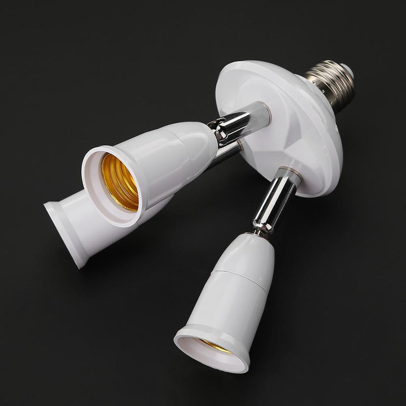 Adjustable E27 Splitter 3 Heads Lamp Base Adapter LED Bulb Holder Socket Newly