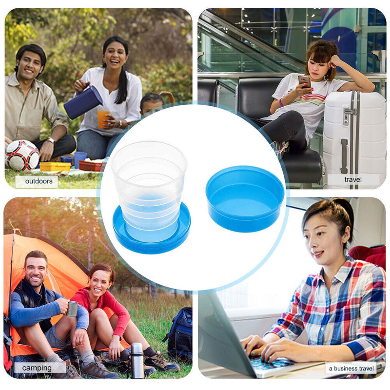 100ml Portable Folding Water Bottle Outdoor Travel Camping Drink Cup (5pcs)