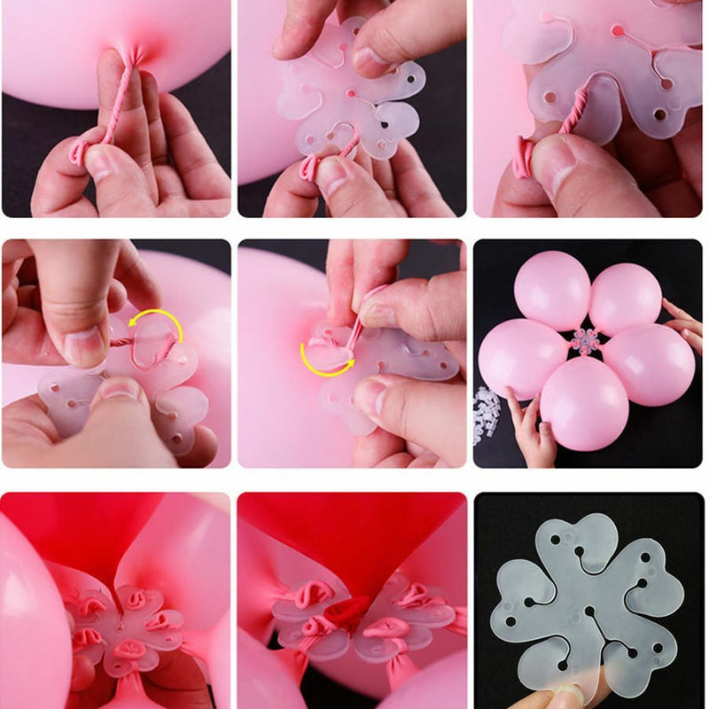 Wedding Supplies Romantic Party Decor Flower Shape Sealing Clip Balloon Sticks