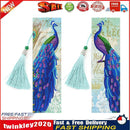 2pcs Peacock DIY Special Shaped Diamond Painting Leather Tassel Bookmark Newly