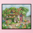 Summer Garden House 14CT Stamped Needlework Home Decoration Full Embroidery Kit