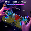 #A 4 Finger Game Controller Shooting Trigger Joystick Buttons for PUBG Mobile